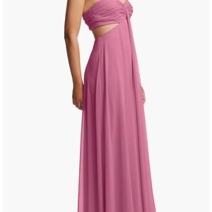 Dessy Collection Strapless Pink Gown
